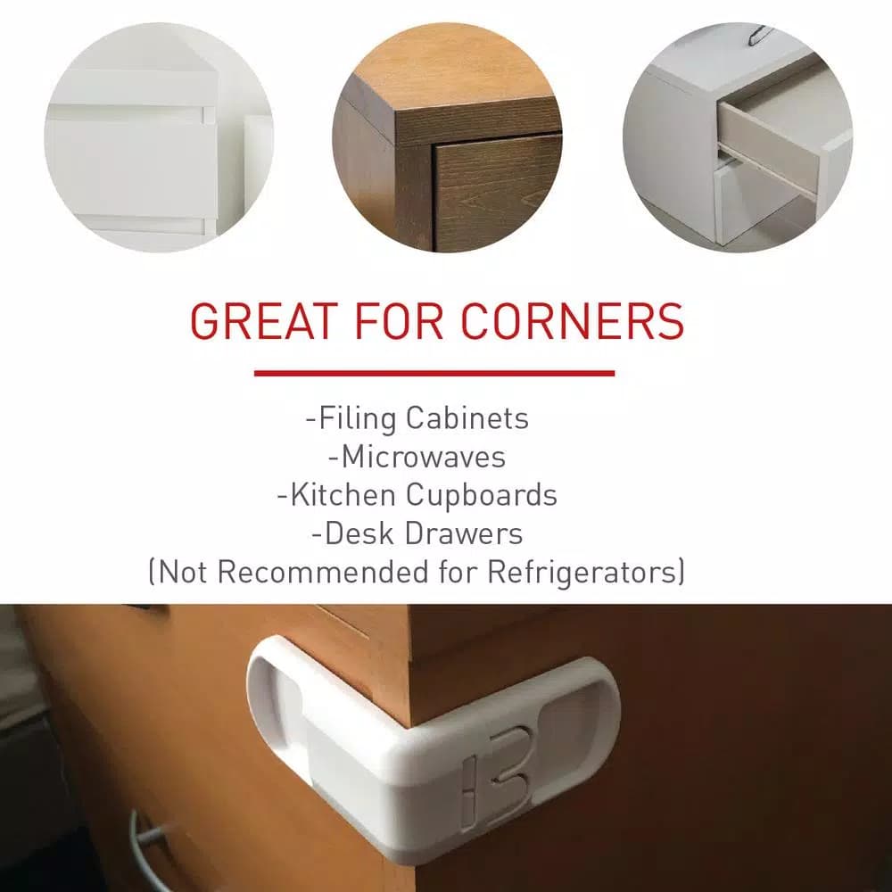 SecurityMan Childproofing Drawer and Cabinet Safety Locks (6-Pack) - Universal Baby Proofing Latches