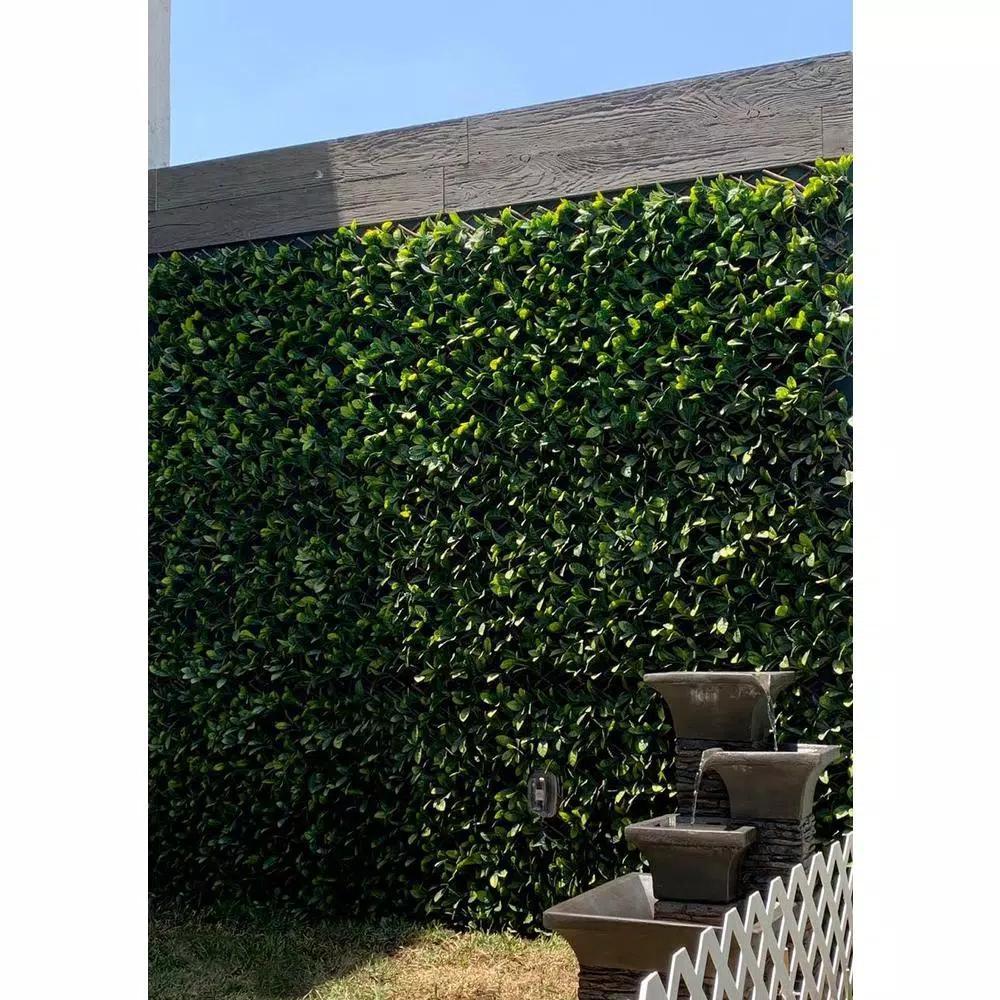 Greensmart Decor 40 in. x 80 in. Artificial Lemon Leaf Lattice Privacy Screen