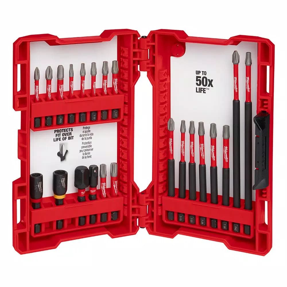 Milwaukee SHOCKWAVE 22-Piece Impact Driver Bit Set with Custom Alloy76 Steel