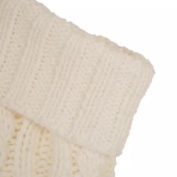 Glitzhome 24 in. White Knitted Polyester Christmas Stocking with Pom Pom Balls thumbnail 3
