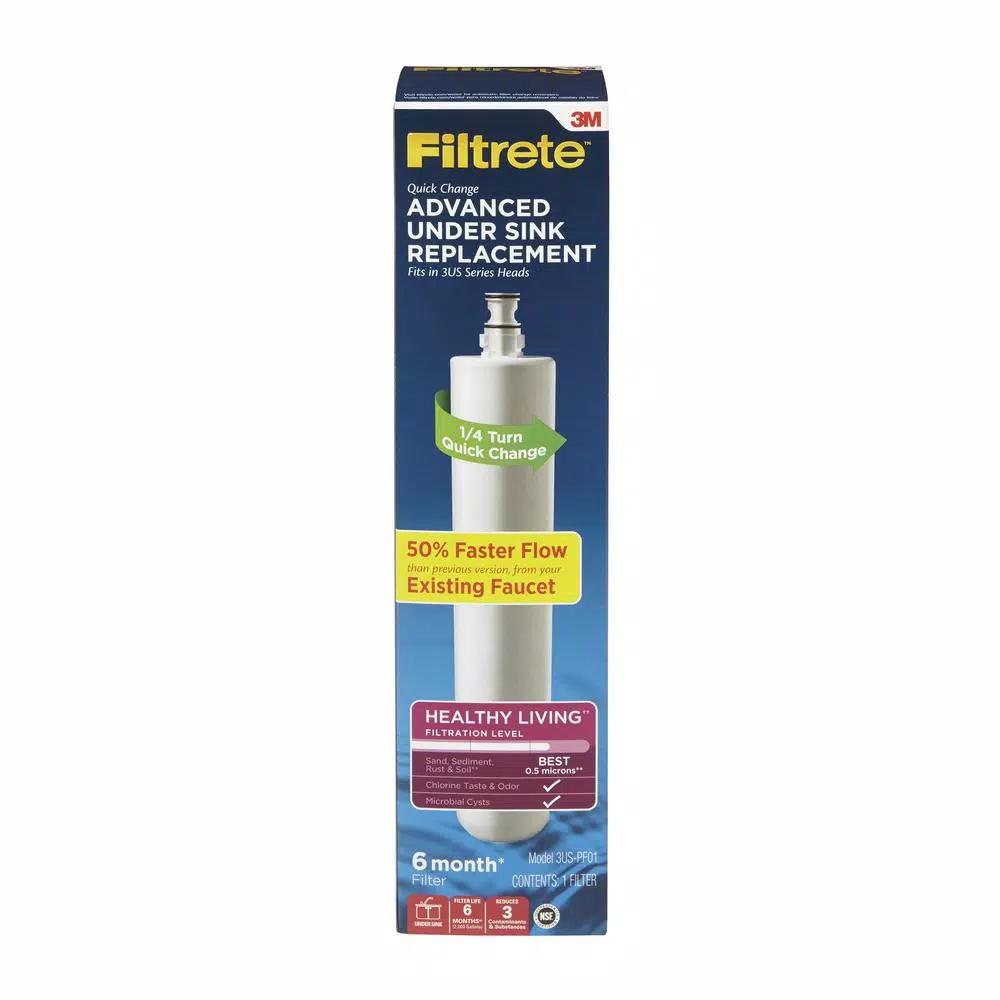 Filtrete Advanced Under Sink Water Filtration Filter, 0.5 Micron Replacement