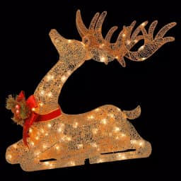 National Tree Company 31 in. Pre-lit Resting Reindeer Sculpture with 105 Clear Lights thumbnail 1