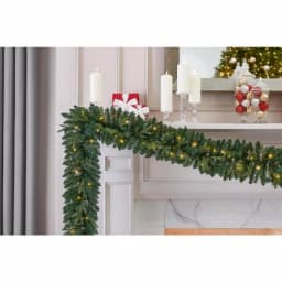 Home Accents Holiday Home Holiday Accents 9 ft. Mayfield Pre-lit LED Artificial Balsam Fir Garland with 50 Warm White Micro Dot Lights thumbnail 2