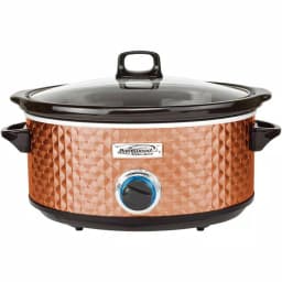 Brentwood Appliances 7 Qt. Copper Slow Cooker with Removable Ceramic Pot and Tempered Glass Lid thumbnail 1