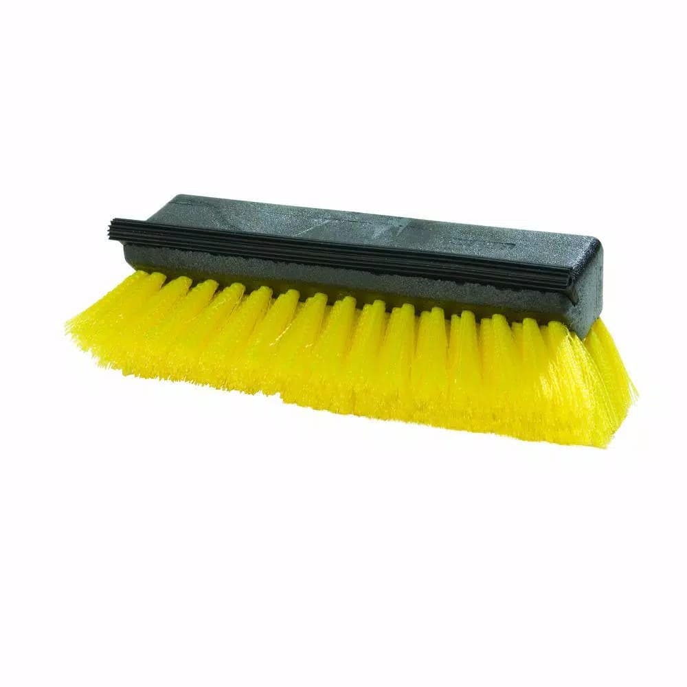 Carlisle 10 in. Yellow Hi-Lo Scrub Brush with Squeegee (Case of 12)