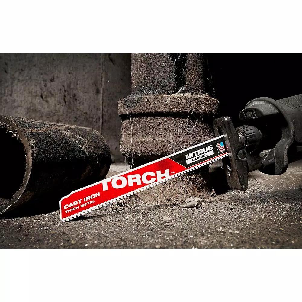 Milwaukee 12 in. Torch Nitrus Carbide 7 TPI Reciprocating Saw Blades, 5-Pack