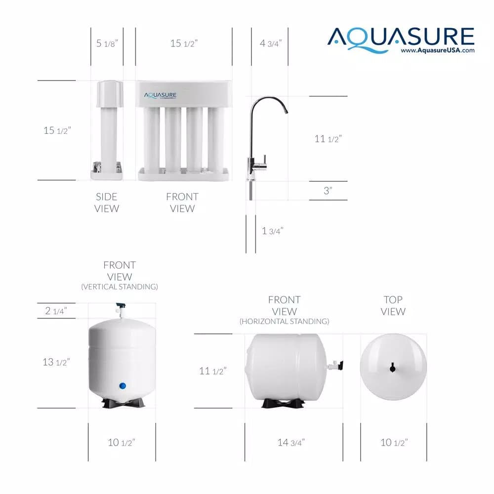 Aquasure Premier Series Alkaline Remineralizing Reverse Osmosis Water Filtration System with Chrome Faucet