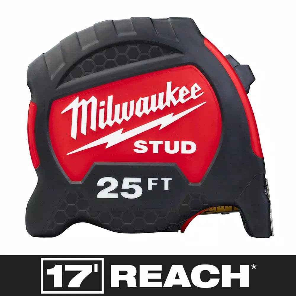 Milwaukee 25 ft. STUD Tape Measure with 17 ft. Reach and EXO360 Blade Technology
