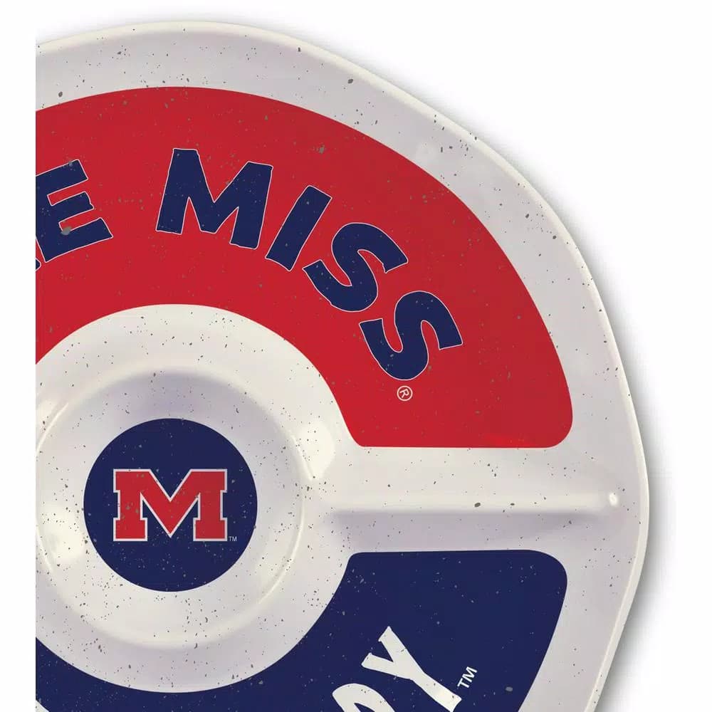 Magnolia Lane Ole Miss NCAA Officially Licensed 15 in. Melamine Chip and Dip Serving Tray