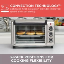 BLACK+DECKER 1500W 6-Slice Stainless Steel Convection Toaster Oven with Broiler Pan thumbnail 5