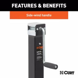 CURT Direct-Weld Square Trailer Jack with Side Handle, 8,000 lbs. Support, 15 in. Travel thumbnail 3