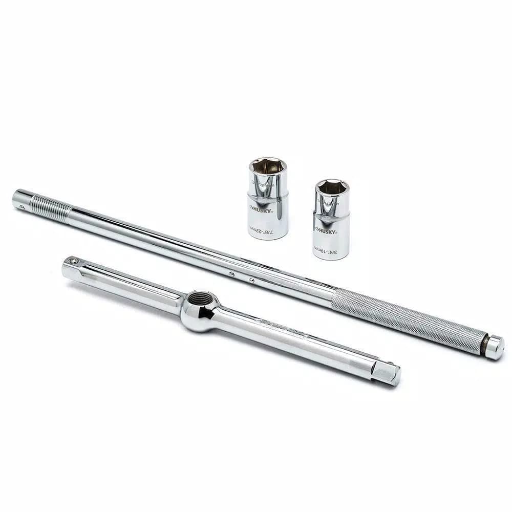 Husky Universal Lug Nut Wrench Set, 4-Piece, 1/2 in. Drive, SAE and Metric