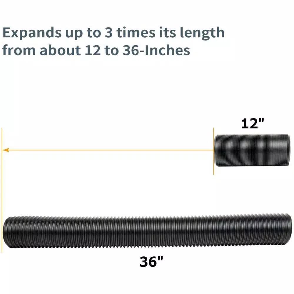 POWERTEC 4 in. Flexible Dust Collection Hose, Expandable Polypropylene Extraction Hose