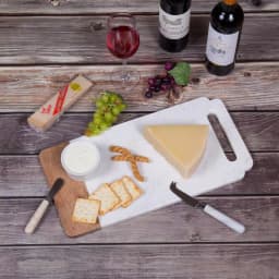 Creative Home Taj Elite Creamy White Marble and Mango Wood Serving Board, 18 x 9 in. thumbnail 4