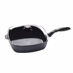 Swiss Diamond Classic Series 5 qt. Square Cast Aluminum Nonstick Saute Pan with Glass Lid, Gray thumbnail 1