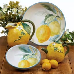 Certified International Citron 24 oz. 3-D Multi-Colored Lemon Ceramic Teapot thumbnail 2