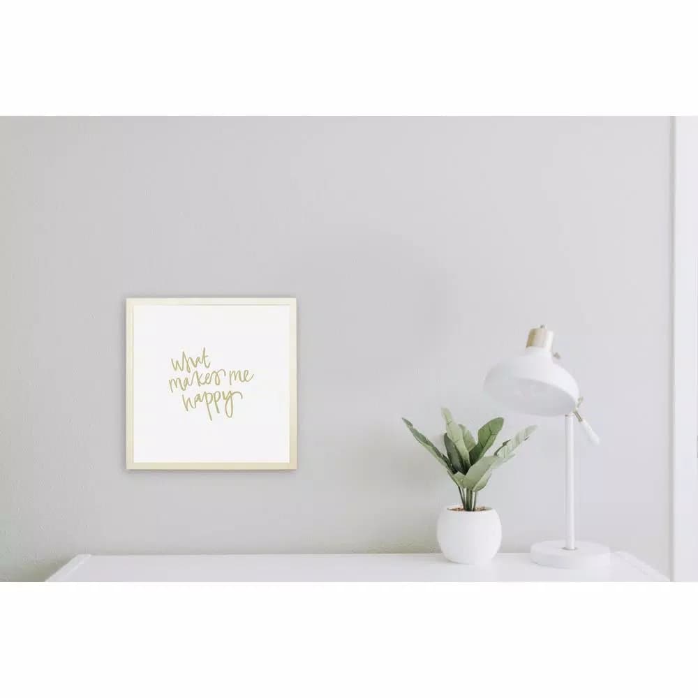 Petal Lane Home What Makes Me Happy Magnetic Memo Board with Gold Frame