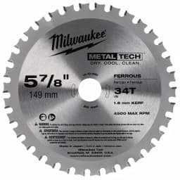 Milwaukee 5-7/8 in. 34-Teeth Metal Cutting Circular Saw Blade thumbnail 1