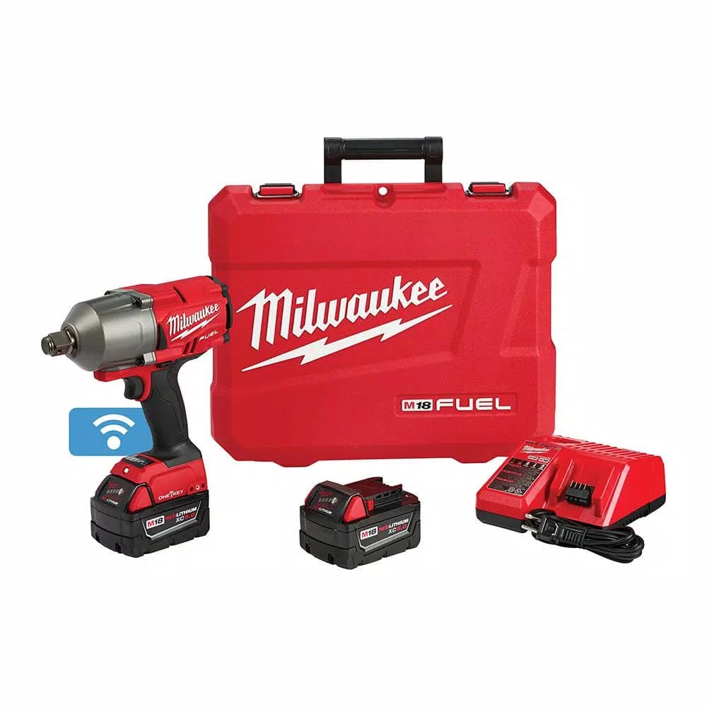 Milwaukee M18 FUEL ONE-KEY 3/4 in. High Torque Impact Wrench Kit with (2) 5.0 Ah Batteries