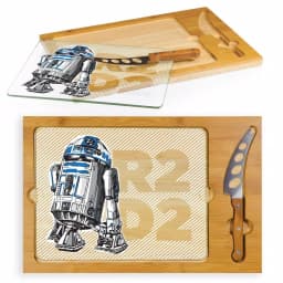 TOSCANA R2-D2 Icon Glass Top Serving Tray and Cheese Knife Set, Rubberwood & Bamboo thumbnail 3