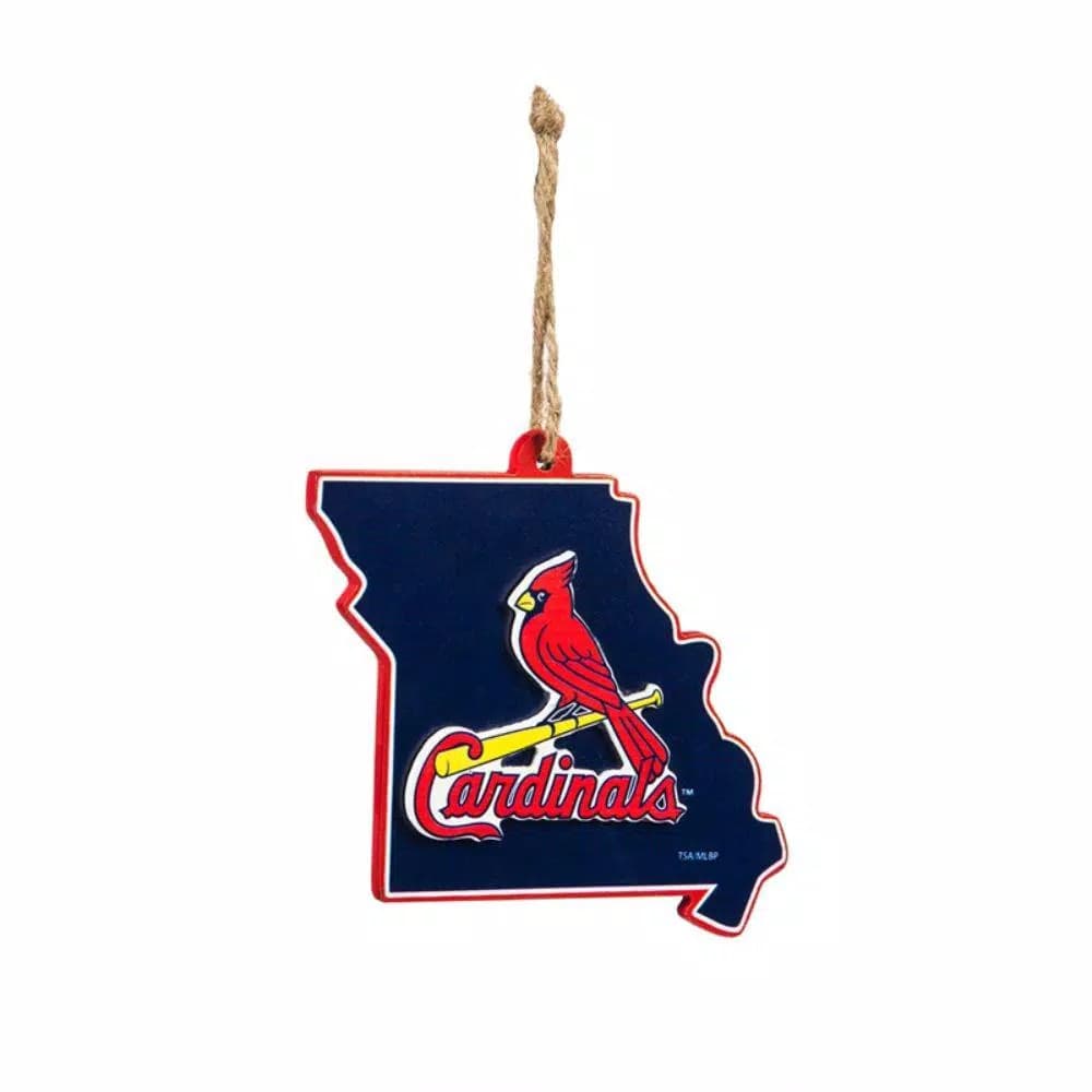 Team Sports America St. Louis Cardinals MLB Team State Shaped Wood Christmas Ornament
