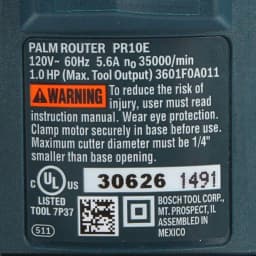 Bosch 1 HP Corded Palm Router, 5.6 Amp, 35,000 RPM, Fixed Base thumbnail 7