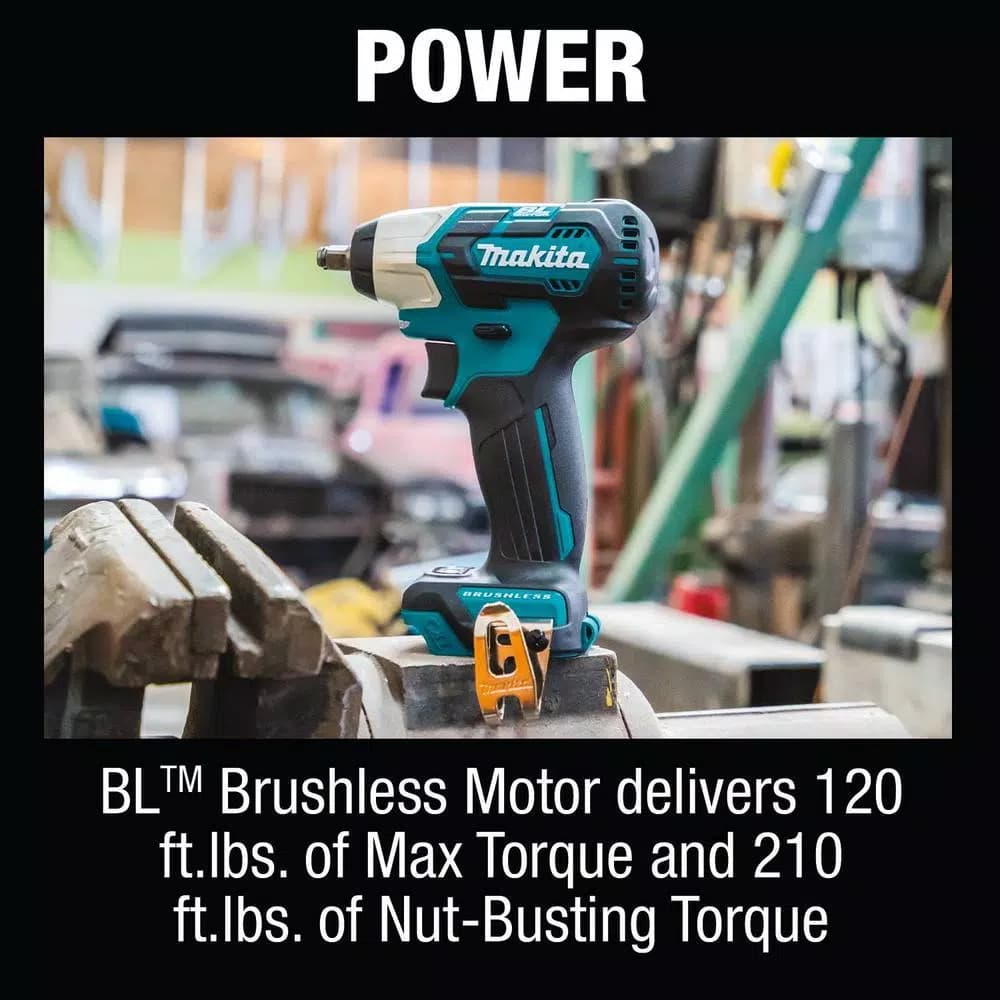 Makita 12V MAX CXT Brushless 3/8 in. Square Drive Cordless Impact Wrench, Tool Only