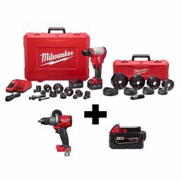Milwaukee M18 Force Logic 10T Knockout Tool Kit with M18 FUEL Hammer Drill & 5.0 Ah Battery thumbnail 1