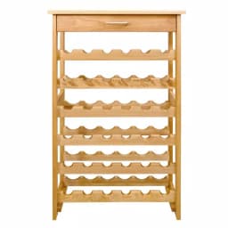 Catskill Craftsmen 36-Bottle Natural Yellow Birch Wood Floor Wine Rack with Storage Drawer thumbnail 1