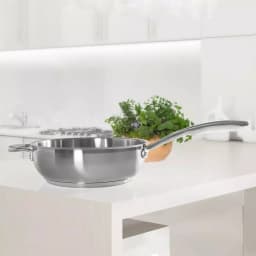 Chantal Induction 21 Steel 3 qt. Stainless Steel Saute Pan, Brushed Stainless Steel thumbnail 4