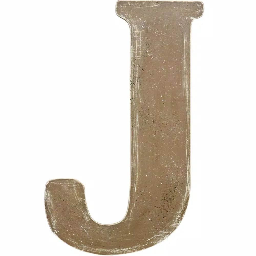 Jeff McWilliams Designs 15 in. Oversized Unfinished Wood Letter (J) - Industrial Style Wall Decor