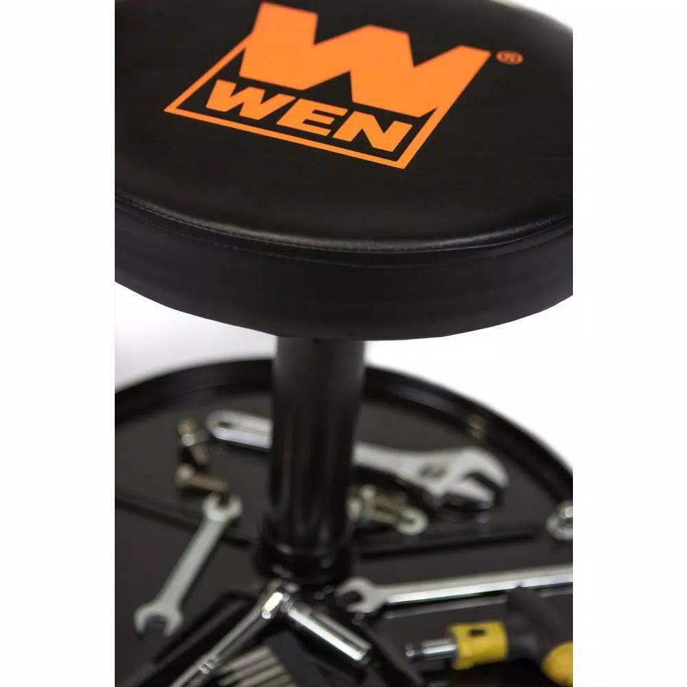 WEN 300 lb. Capacity Pneumatic Rolling Mechanic Stool with Tool Tray