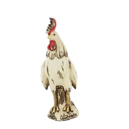 LITTON LANE 15 in. Rooster Decorative Sculpture - White, Red, and Brown Farmhouse Statuary thumbnail 6