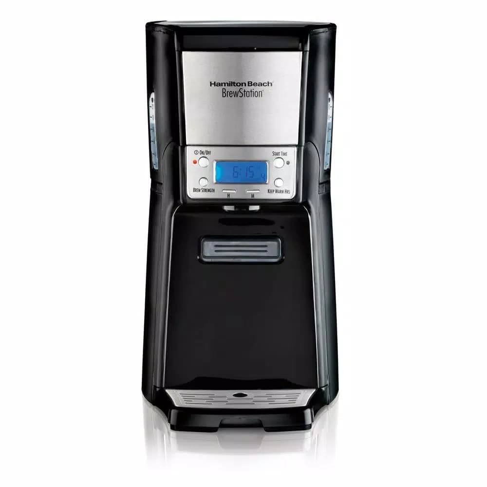 Hamilton Beach BrewStation 12-Cup Drip Coffee Maker with Internal Tank, Black/Stainless Look
