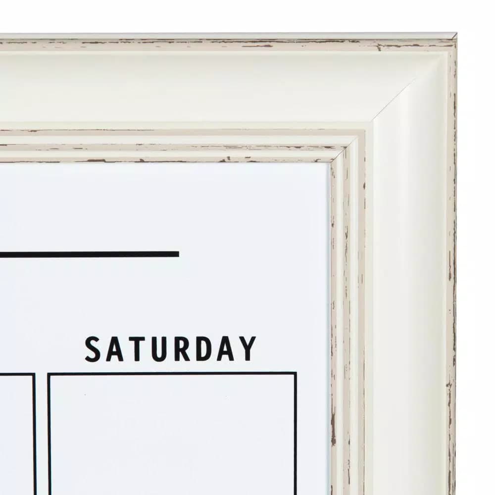 DesignOvation Macon Monthly Dry Erase Magnetic Wall Calendar Memo Board with Frame