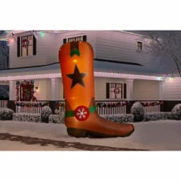 Home Accents Holiday 11 ft Giant LED Inflatable Cowboy Boot Christmas Yard Decoration thumbnail 2