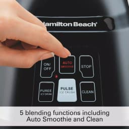 Hamilton Beach 40 oz. Smoothie Smart Blender, 2-Speed Black Glass Jar Blender thumbnail 3