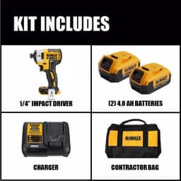 DEWALT 20V MAX XR Brushless 3-Speed 1/4 in. Impact Driver Kit with (2) 4.0 Ah Batteries & Bonus Reciprocating Saw thumbnail 2