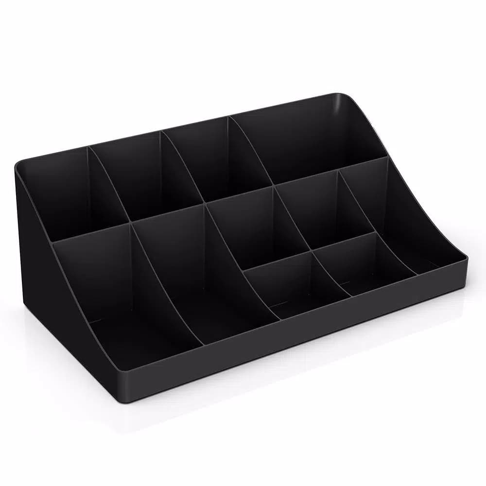 Mind Reader Black Coffee Condiment and Snack Organizer Station with Lazy Susan