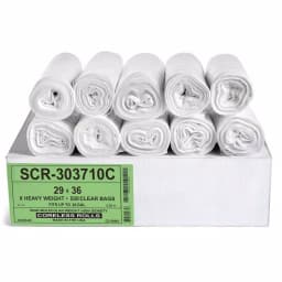 Unbranded Clear Source Reduction SCR Trash Bags, 20-30 Gallon, Clear, 500 Count thumbnail 1