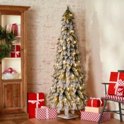 National Tree Company Forestree 5 ft. Slim Artificial Snowy Christmas Tree with 200 Clear Lights thumbnail 2