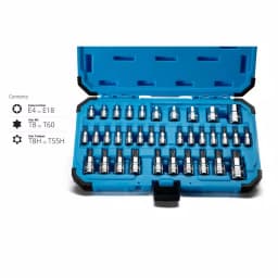 Capri Tools 35-Piece Torx and E-Torx Bit Socket Set, S2 Steel & Chrome Vanadium, Star Bit Sockets thumbnail 2