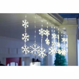 Home Accents Holiday 64 in. Snowflake Icicle Lights, 150 Warm White Micro Dot LED thumbnail 6