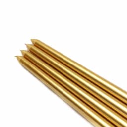 Zest Candle 12-Pack Metallic Gold Taper Candles, 12 in. Height thumbnail 1