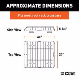 CURT Roof Mounted Cargo Basket, Steel Construction, Black Powder Coat thumbnail 3