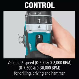 Makita 18V LXT Brushless 1/2 in. Hammer Driver-Drill Kit with (2) 2.0Ah Batteries, Charger and Bag thumbnail 4