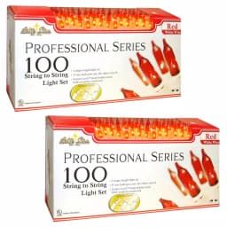 Unbranded Brite Star Professional Series 100-Light Red Mini Light Set with White Wire (Set of 2) thumbnail 2