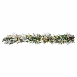 Haute Decor 6 ft. Pre-Lit LED Snowfall Creek Artificial Christmas Garland with Pine Cones thumbnail 1
