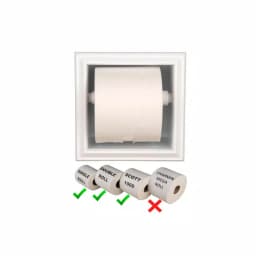 Unbranded Bradford Recessed Toilet Paper Holder, White Plastic, Space-Saving Design thumbnail 4