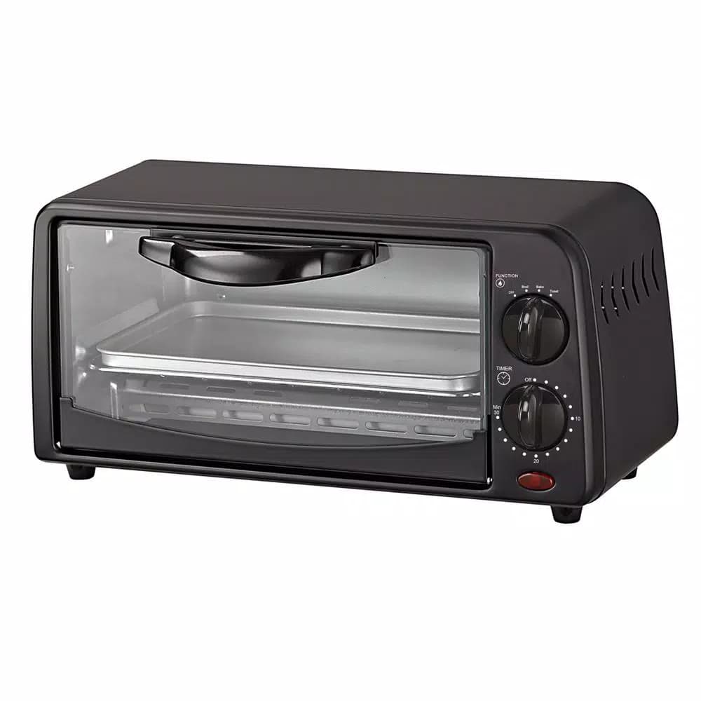 Courant 2-Slice Compact Toaster Oven with Bake Tray and Toast Rack, Black